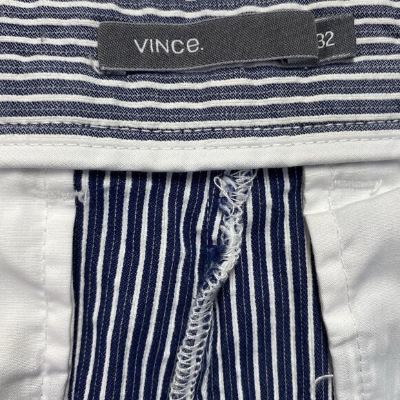 Vince Pleated Stripes Seersucker Shorts Mens Size 32 Gray-White Puckered Texture - Picture 3 of 16